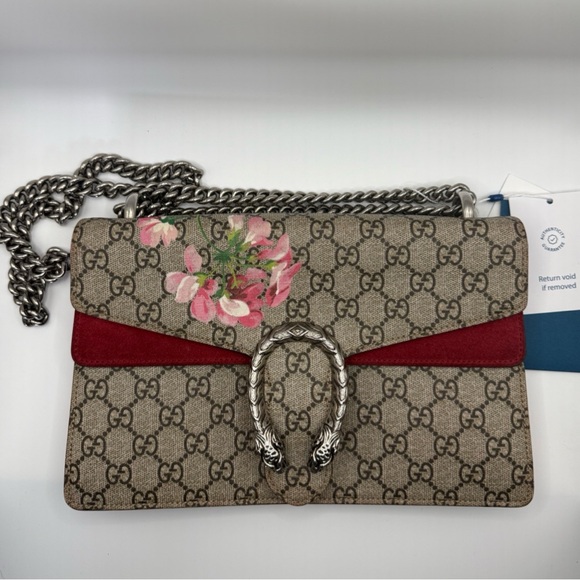 Gucci Dionysus Blooms Medium Shoulder Bag – Cherry Blossom Canvas & Red Suede - Picture 5 of 14